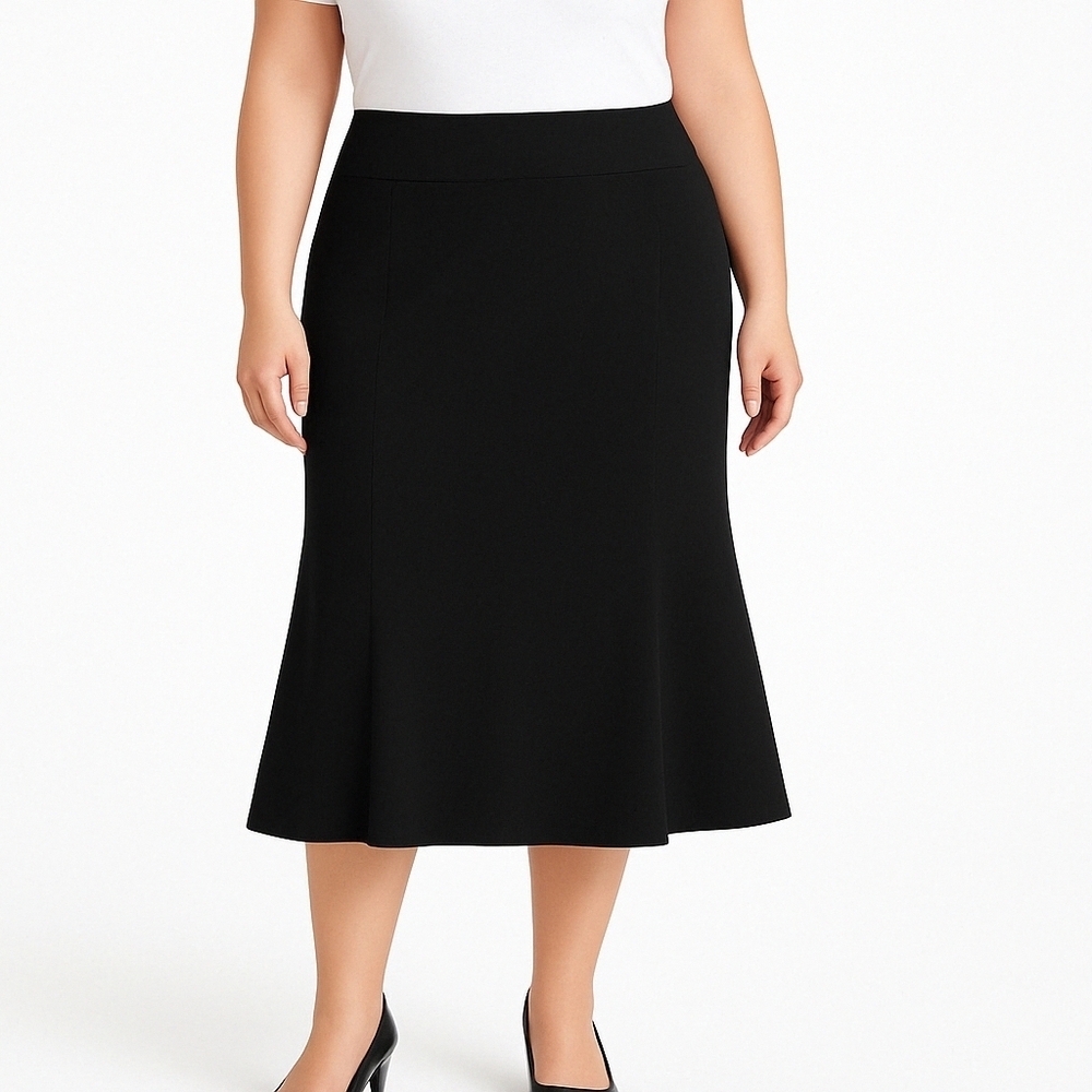 Torrid Trumpet Midi Skirt Black w/Hidden Zipper size 18